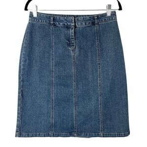 Geoffrey Beene Sport Women's Vintage Jean Skirt 4 Blue Denim Pencil Stretch